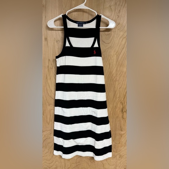 Ralph Lauren Dresses & Skirts - Ralph Lauren Sport Cotton dress  Black And White Striped Large Used Sleeveless